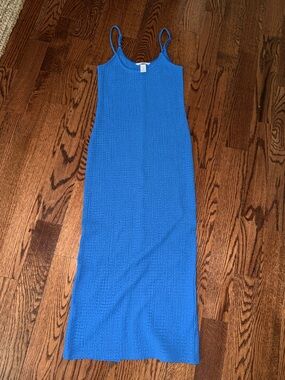 H&M Electric Blue Spaghetti-Strap Maxi Dress